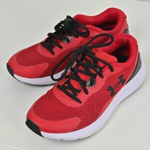 Under Armour Surge 3 Running Athletic Athleisure Red White Sneakers US 6Y UK 5.5